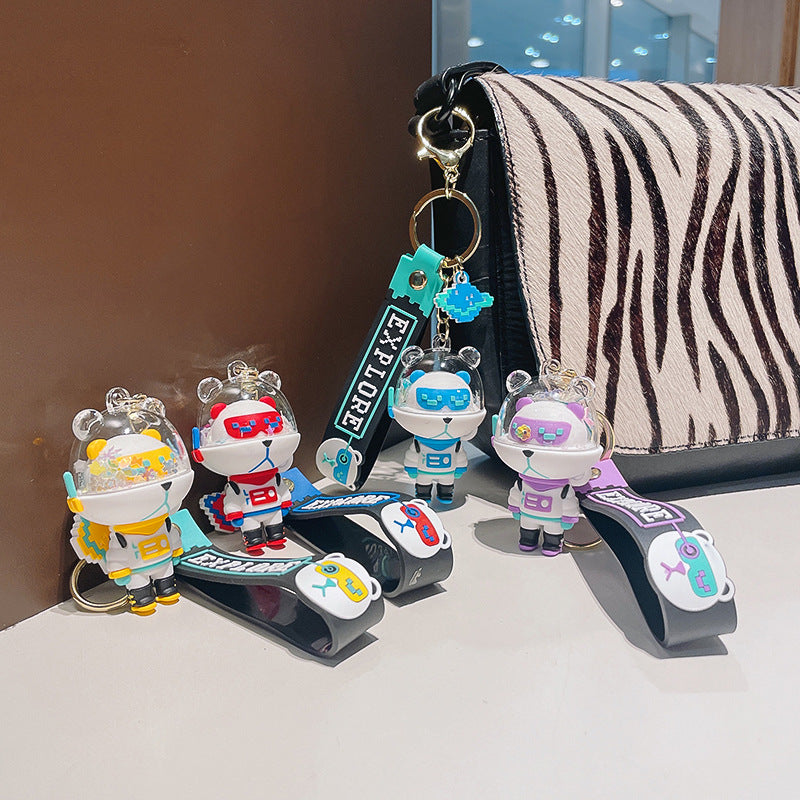 Wholesale PVC Bear Astronaut Keychain